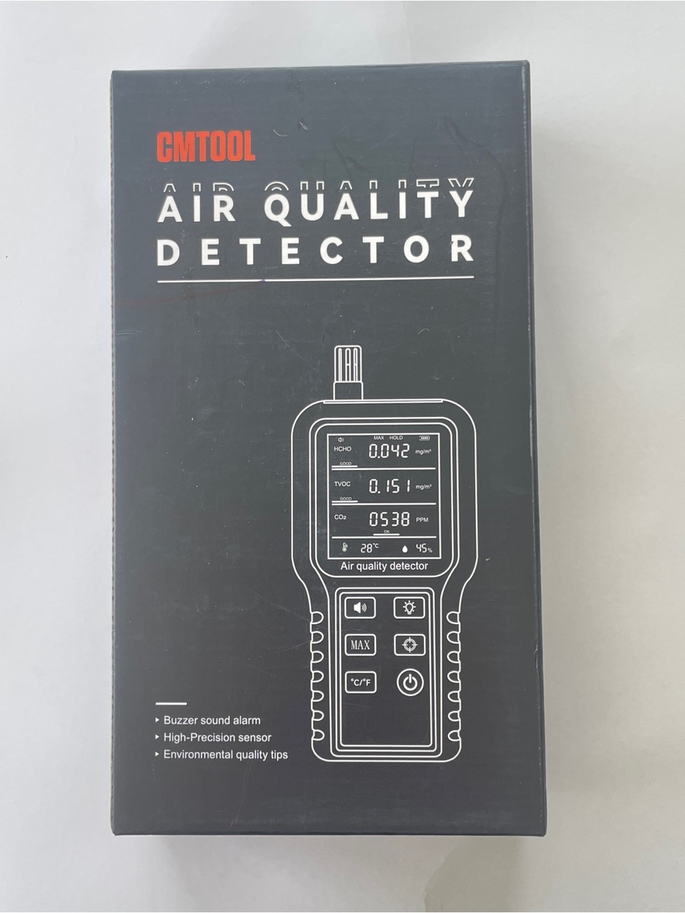 CMTOOL brand handheld air quality detector.